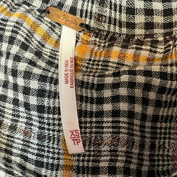 Free People Gingham Plaid Button Down Shirt - Picture 9 of 10